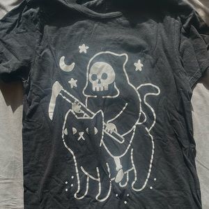 BLACK CAT GRIM REAPER T-SHIRT